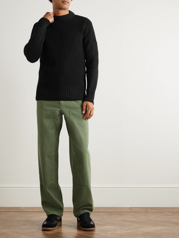 Robust Slim-Fit Ribbed Merino Wool Sweater - OU