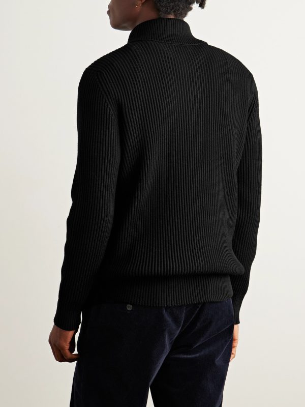 Fender Ribbed Virgin Wool Half-Zip Sweater - BK Fender Ribbed Virgin Wool Half-Zip Sweater - BK