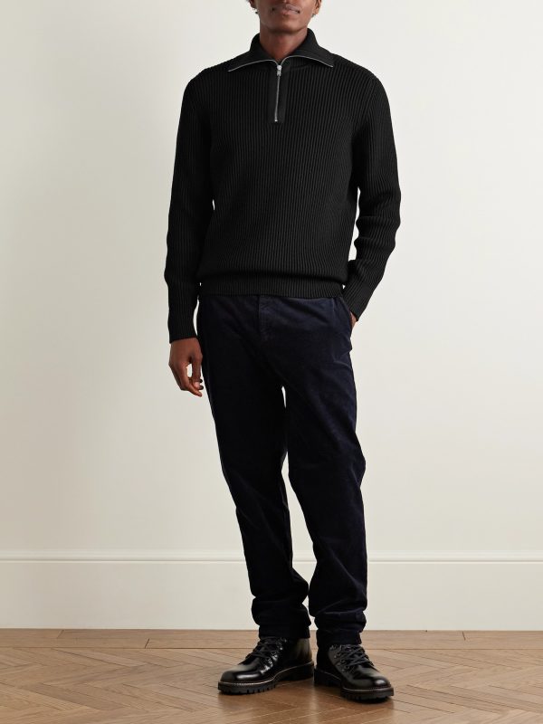 Fender Ribbed Virgin Wool Half-Zip Sweater - OU Fender Ribbed Virgin Wool Half-Zip Sweater - OU