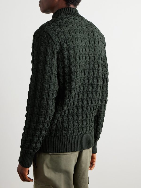Stark Slim-Fit Cable-Knit Merino Wool Sweater - BK