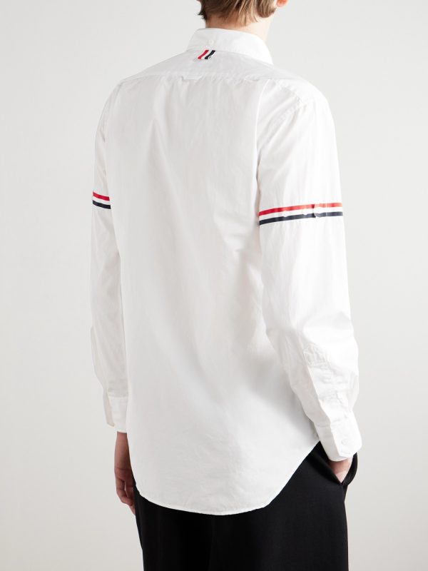 Button-Down Collar Grosgrain-Trimmed Cotton-Poplin Shirt - BK Button-Down Collar Grosgrain-Trimmed Cotton-Poplin Shirt - BK