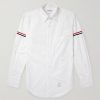 Button-Down Collar Grosgrain-Trimmed Cotton-Poplin Shirt Button-Down Collar Grosgrain-Trimmed Cotton-Poplin Shirt