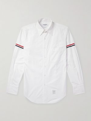 Button-Down Collar Grosgrain-Trimmed Cotton-Poplin Shirt Button-Down Collar Grosgrain-Trimmed Cotton-Poplin Shirt