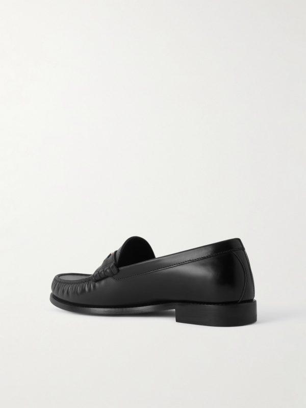 Triomphe Logo-Embellished Leather Loafers - BK Triomphe Logo-Embellished Leather Loafers - BK