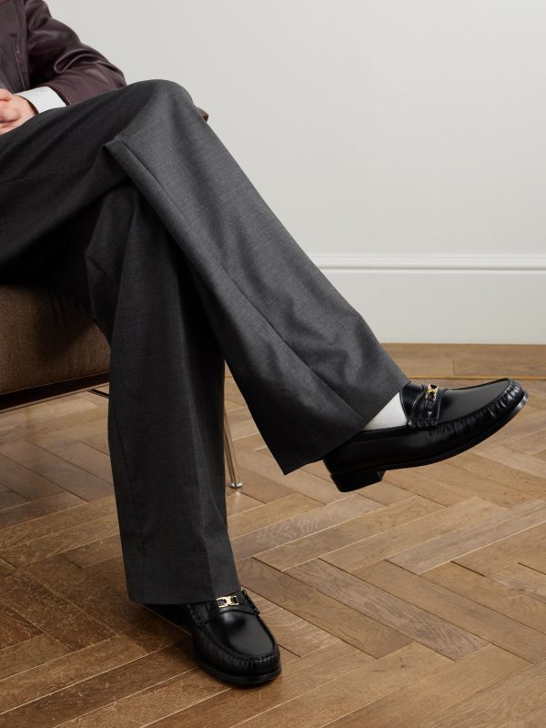 Triomphe Logo-Embellished Leather Loafers - OU Triomphe Logo-Embellished Leather Loafers - OU