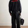 Logo-Embroidered Cotton-Jersey Hoodie - OU Logo-Embroidered Cotton-Jersey Hoodie - OU