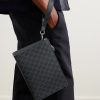 Leather-Trimmed Monogrammed Coated-Canvas Pouch - OU Leather-Trimmed Monogrammed Coated-Canvas Pouch - OU