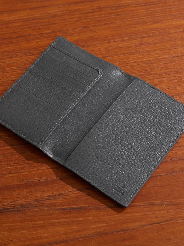 GG Supreme Monogrammed Coated-Canvas and Pebble-Grain Leather Passport Holder - E1