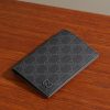 GG Supreme Monogrammed Coated-Canvas and Pebble-Grain Leather Passport Holder