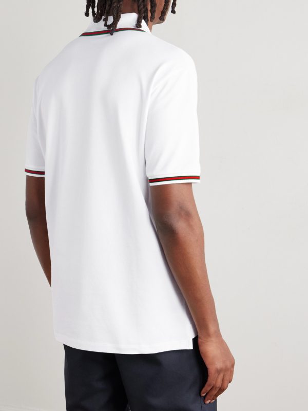 Logo-Embroidered Cotton-Blend Piqué Polo Shirt - BK