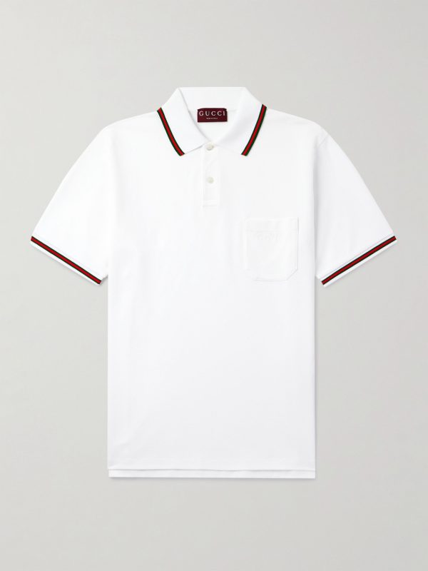 Logo-Embroidered Cotton-Blend Piqué Polo Shirt
