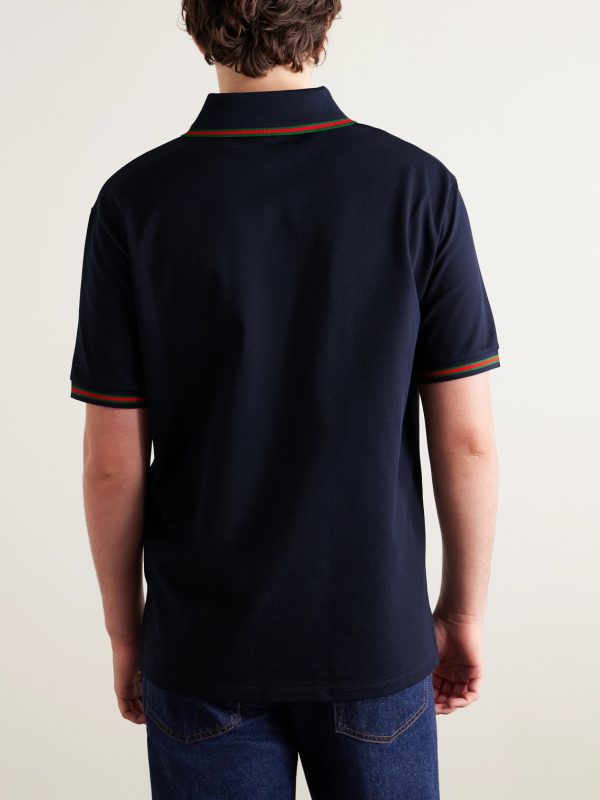 Logo-Embroidered Cotton-Piqué Polo Shirt - BK
