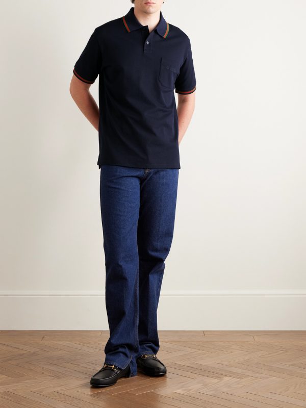 Logo-Embroidered Cotton-Piqué Polo Shirt - OU
