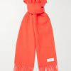 Logo-Appliquéd Fringed Cashmere Scarf Logo-Appliquéd Fringed Cashmere Scarf