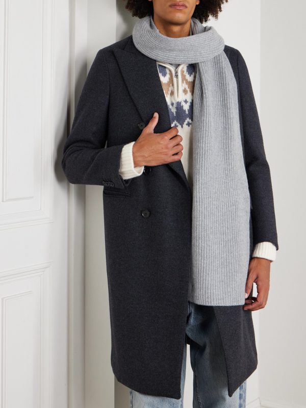 Ribbed Cashmere Scarf - OU Ribbed Cashmere Scarf - OU