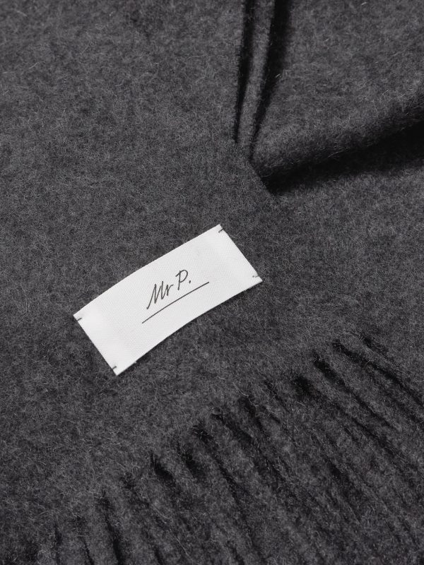 Logo-Appliquéd Fringed Cashmere Scarf - CU