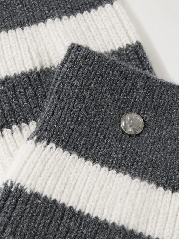 Shadow Sunstone-Embellished Striped Ribbed Cashmere-Blend Socks - CU Shadow Sunstone-Embellished Striped Ribbed Cashmere-Blend Socks - CU