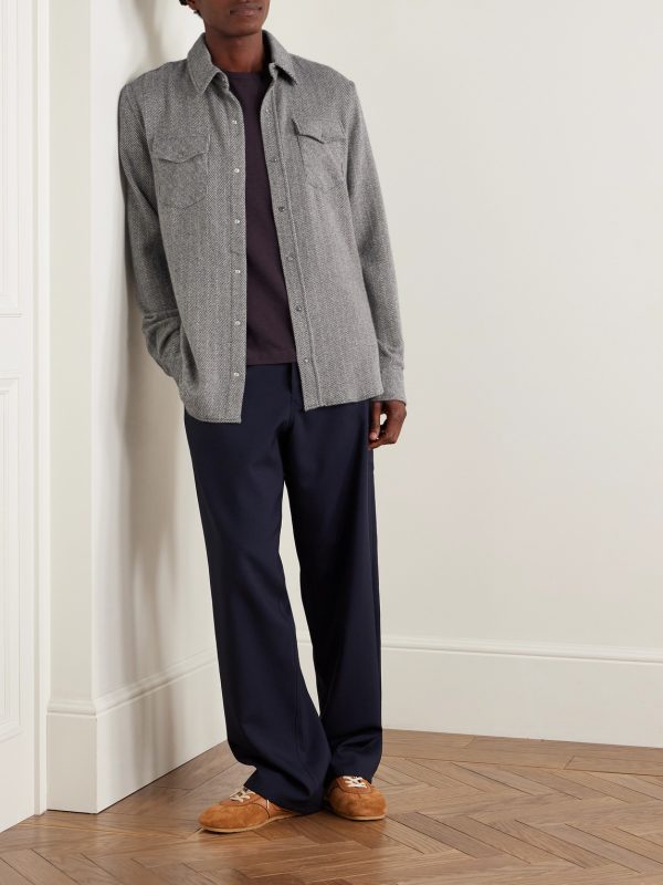 Striped Cashmere Shirt - OU Striped Cashmere Shirt - OU