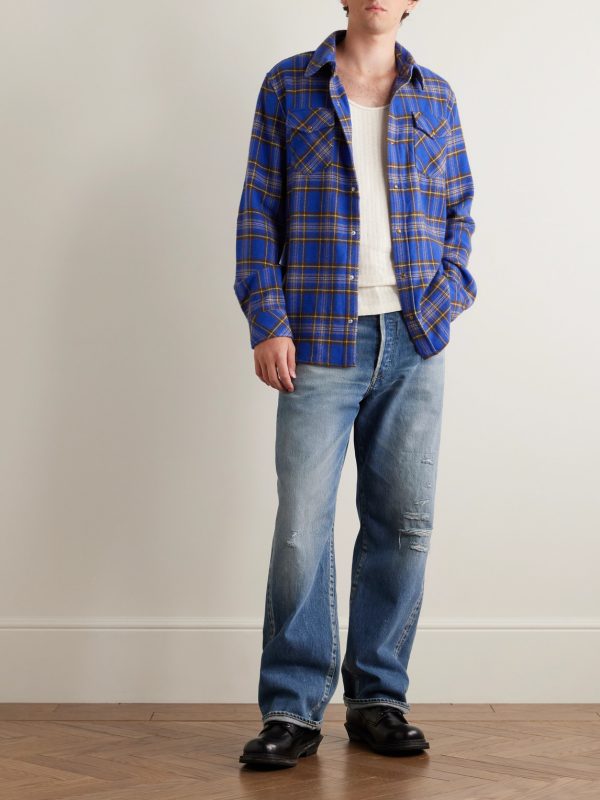Checked Cashmere Shirt - OU Checked Cashmere Shirt - OU