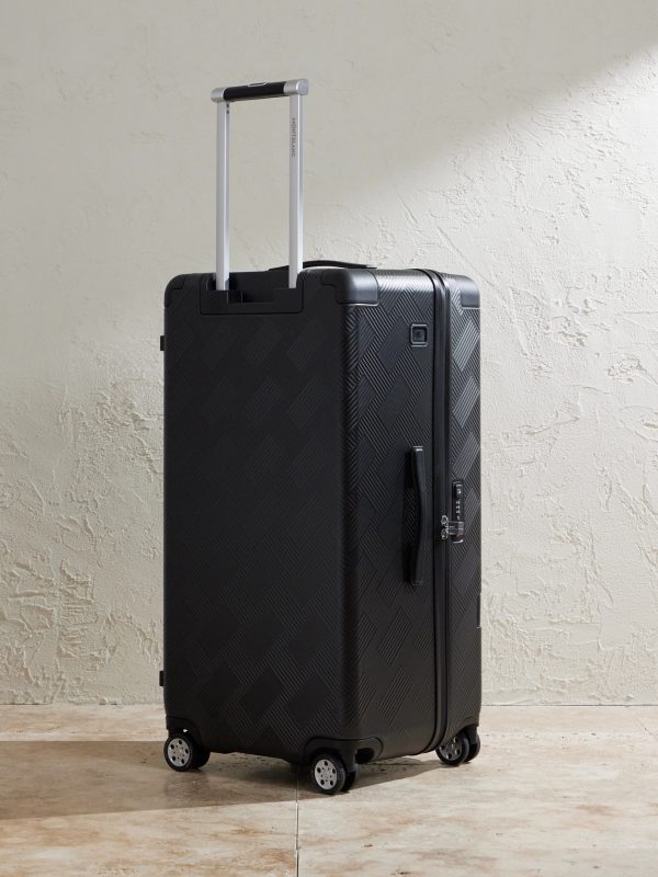 #MY4810 Extreme 3.0 Leather-Trimmed Polycarbonate Check-In Suitcase - BK #MY4810 Extreme 3.0 Leather-Trimmed Polycarbonate Check-In Suitcase - BK