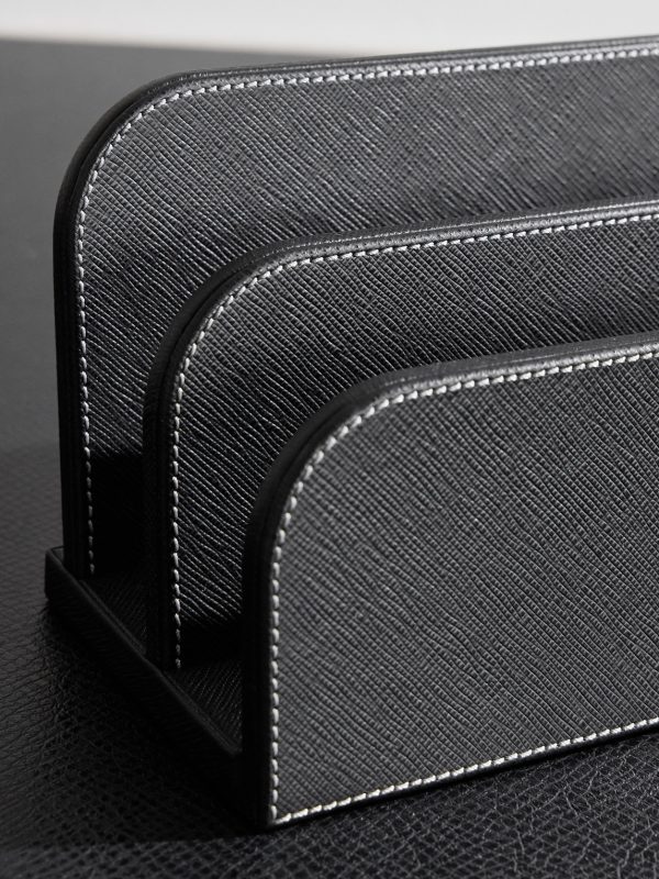 Cross-Grain Leather Letter Rack - CU Cross-Grain Leather Letter Rack - CU