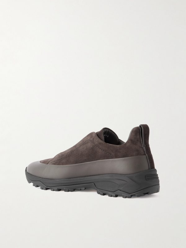 Triple Stitch™ Monte Rubber-Trimmed Suede Slip-On Sneakers - BK Triple Stitch™ Monte Rubber-Trimmed Suede Slip-On Sneakers - BK