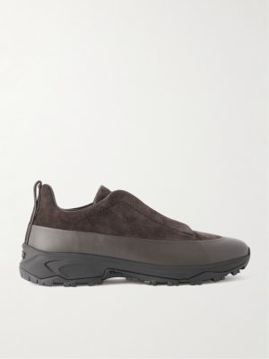 Triple Stitch™ Monte Rubber-Trimmed Suede Slip-On Sneakers Triple Stitch™ Monte Rubber-Trimmed Suede Slip-On Sneakers