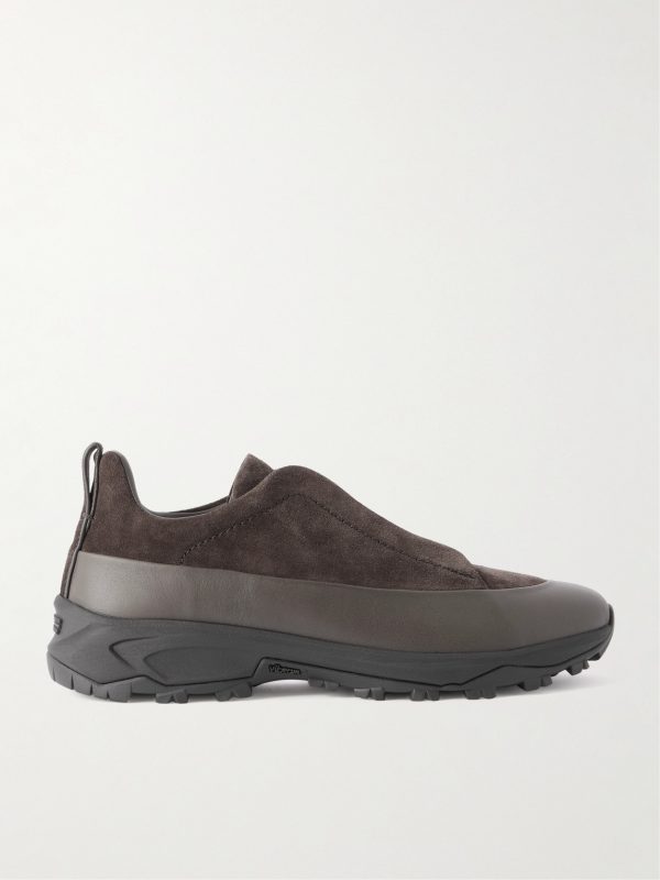 Triple Stitch™ Monte Rubber-Trimmed Suede Slip-On Sneakers Triple Stitch™ Monte Rubber-Trimmed Suede Slip-On Sneakers