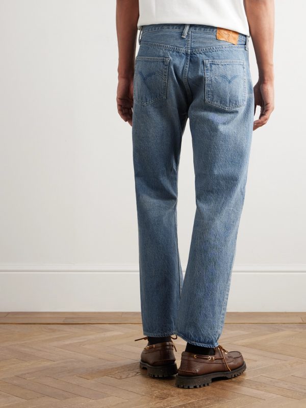 1954 Straight-Leg Cropped Distressed Jeans - BK 1954 Straight-Leg Cropped Distressed Jeans - BK
