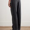 Straight-Leg Cotton-Twill Trousers - BK Straight-Leg Cotton-Twill Trousers - BK