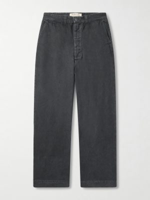 Straight-Leg Cotton-Twill Trousers