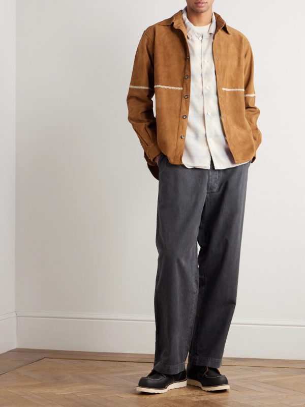 Straight-Leg Cotton-Twill Trousers - OU Straight-Leg Cotton-Twill Trousers - OU