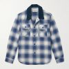 Corduroy-Trimmed Checked Cotton-Flannel Shirt Corduroy-Trimmed Checked Cotton-Flannel Shirt