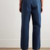 Straight-Leg Cotton-Twill Trousers - BK Straight-Leg Cotton-Twill Trousers - BK