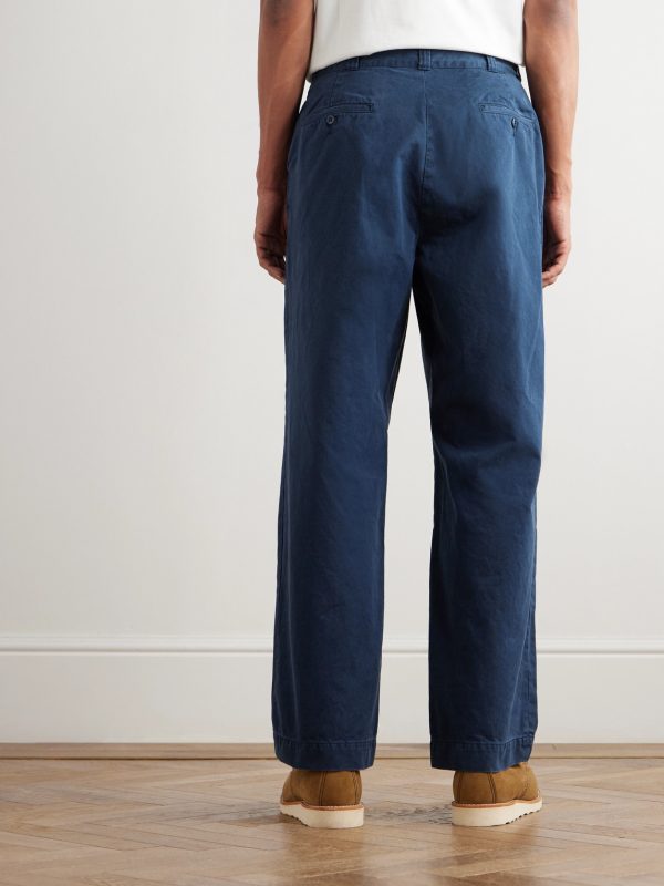 Straight-Leg Cotton-Twill Trousers - BK Straight-Leg Cotton-Twill Trousers - BK