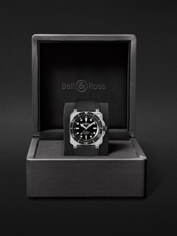 BR-03 Diver Automatic 42mm Stainless Steel and Rubber Watch, Ref. No. BR03A-D-BL-ST/SRB - E4