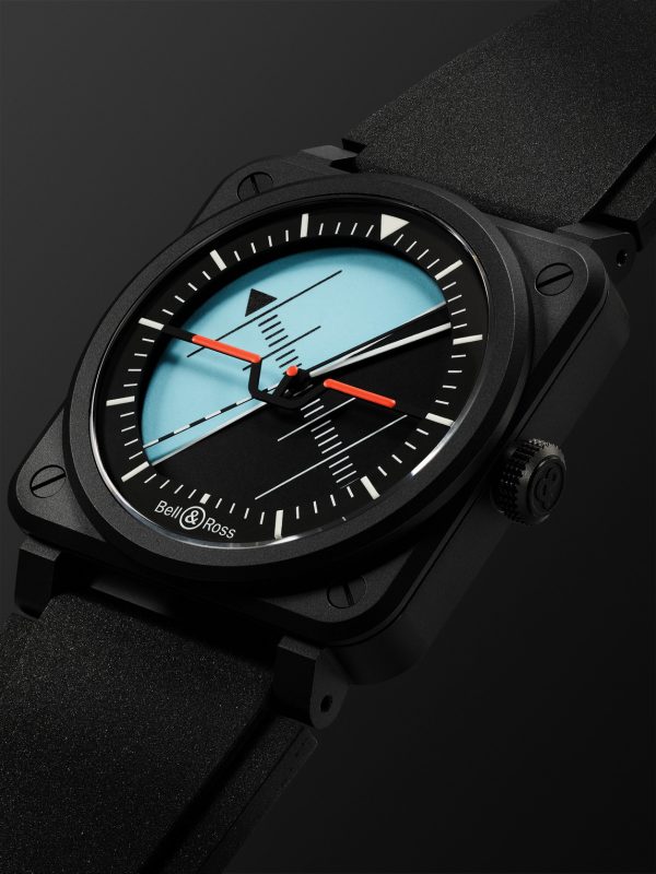 BR-03 Horizon Limited Edition Automatic 41mm Ceramic and Rubber Watch, Ref. No. BR03A-HRZ-CE/SRB - FR BR-03 Horizon Limited Edition Automatic 41mm Ceramic and Rubber Watch, Ref. No. BR03A-HRZ-CE/SRB - FR