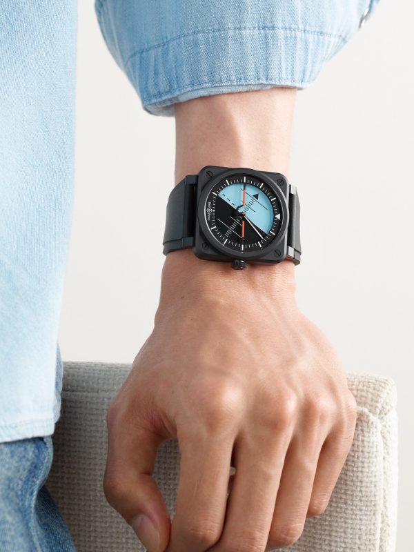 BR-03 Horizon Limited Edition Automatic 41mm Ceramic and Rubber Watch, Ref. No. BR03A-HRZ-CE/SRB - OU BR-03 Horizon Limited Edition Automatic 41mm Ceramic and Rubber Watch, Ref. No. BR03A-HRZ-CE/SRB - OU