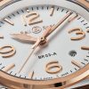 BR-03 Automatic 41mm 18-Karat Rose Gold, Steel and Leather Watch, Ref. No. BR03A-WH-STPG/SCA - CU