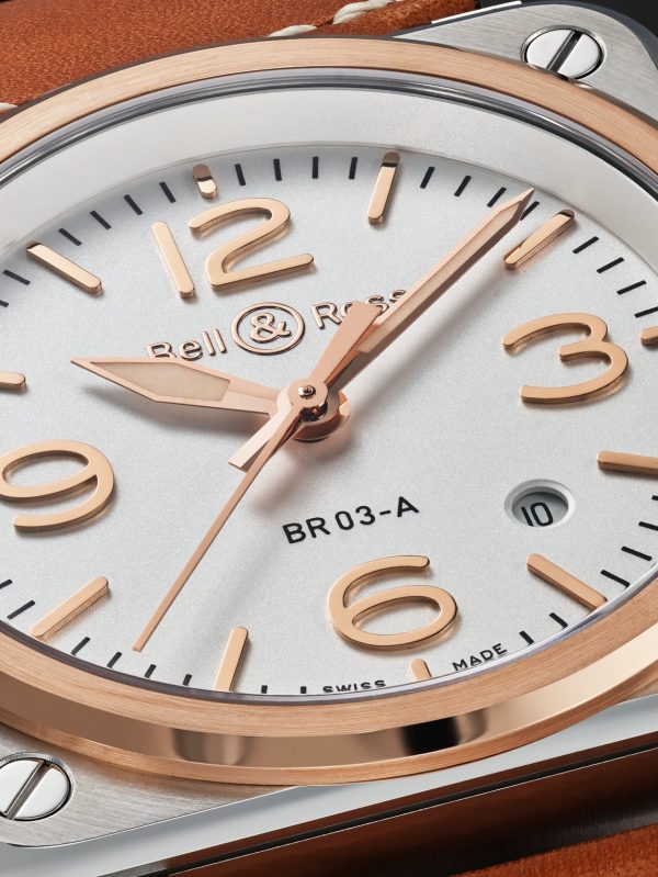 BR-03 Automatic 41mm 18-Karat Rose Gold, Steel and Leather Watch, Ref. No. BR03A-WH-STPG/SCA - CU
