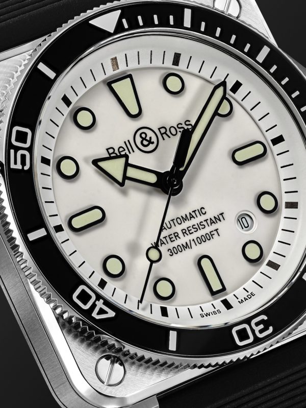 BR-03 Diver Automatic 42mm Stainless Steel and Rubber Watch, Ref. No. BR03A-D-WH-ST/SRB - CU BR-03 Diver Automatic 42mm Stainless Steel and Rubber Watch, Ref. No. BR03A-D-WH-ST/SRB - CU
