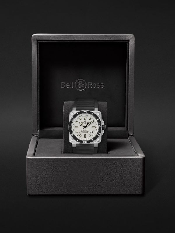 BR-03 Diver Automatic 42mm Stainless Steel and Rubber Watch, Ref. No. BR03A-D-WH-ST/SRB - E4 BR-03 Diver Automatic 42mm Stainless Steel and Rubber Watch, Ref. No. BR03A-D-WH-ST/SRB - E4