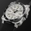 BR-03 Diver Automatic 42mm Stainless Steel and Rubber Watch, Ref. No. BR03A-D-WH-ST/SRB - FR BR-03 Diver Automatic 42mm Stainless Steel and Rubber Watch, Ref. No. BR03A-D-WH-ST/SRB - FR