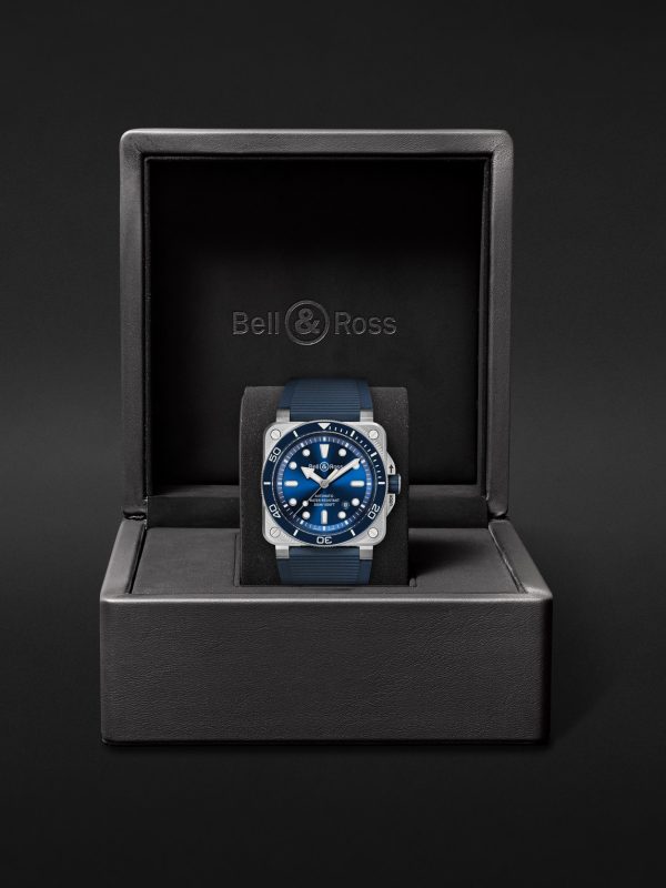 BR-03 Diver Automatic 42mm Stainless Steel and Rubber Watch, Ref. No. BR03A-D-BLU-ST/SRB - E4
