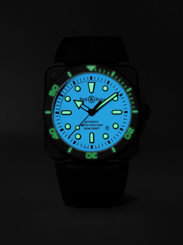 BR-03 Diver Full Lum Automatic 42mm Ceramic and Rubber Watch, Ref. No. BR03A-D-LM-CE/SRB - E5