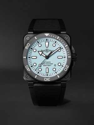 BR-03 Diver Full Lum Automatic 42mm Ceramic and Rubber Watch, Ref. No. BR03A-D-LM-CE/SRB