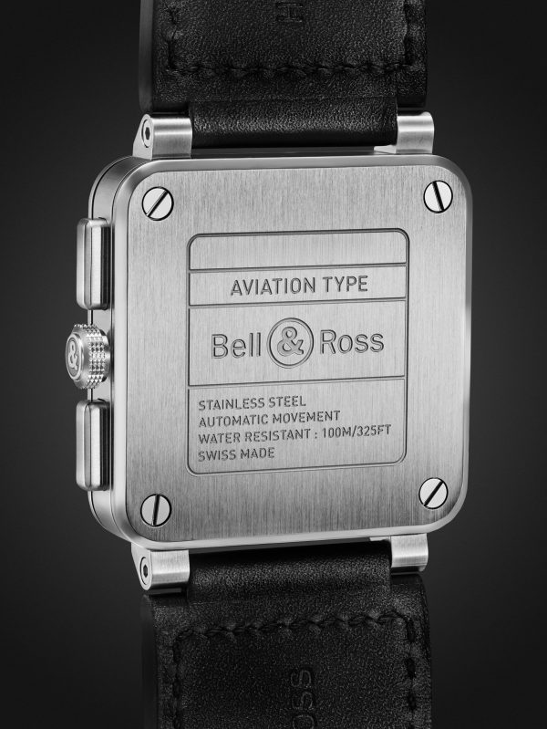 BR 03 Automatic Chronograph 42mm Stainless Steel and Leather Watch, Ref. No. BR0394-BLC-ST/SCA - BK BR 03 Automatic Chronograph 42mm Stainless Steel and Leather Watch, Ref. No. BR0394-BLC-ST/SCA - BK