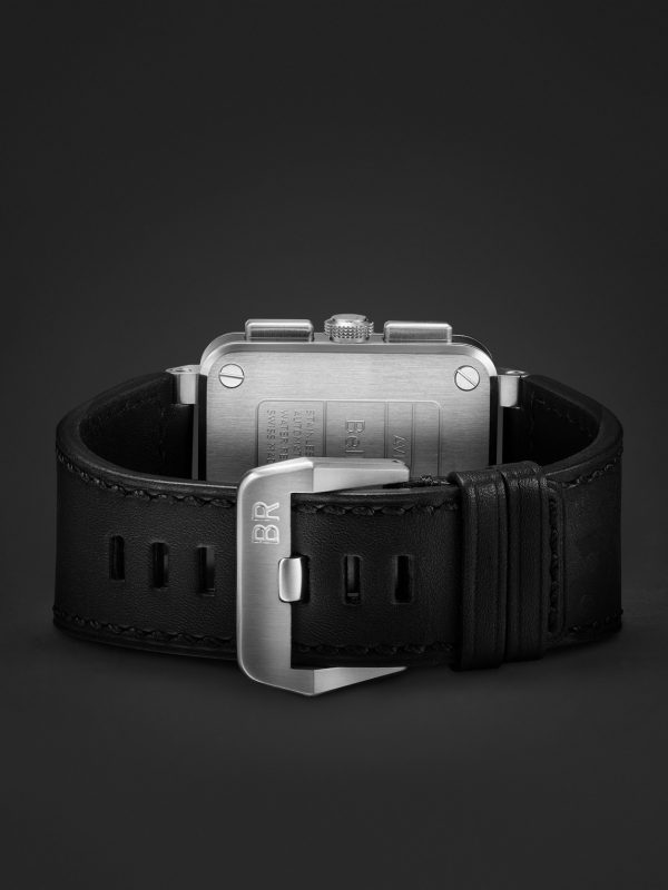 BR 03 Automatic Chronograph 42mm Stainless Steel and Leather Watch, Ref. No. BR0394-BLC-ST/SCA - E2 BR 03 Automatic Chronograph 42mm Stainless Steel and Leather Watch, Ref. No. BR0394-BLC-ST/SCA - E2