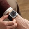BR 03 Automatic Chronograph 42mm Stainless Steel and Leather Watch, Ref. No. BR0394-BLC-ST/SCA - OU BR 03 Automatic Chronograph 42mm Stainless Steel and Leather Watch, Ref. No. BR0394-BLC-ST/SCA - OU