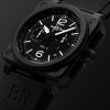 BR 03-94 Automatic Chronograph 42mm Ceramic and Rubber Watch, Ref. No. BR0394-BL-CE - FR BR 03-94 Automatic Chronograph 42mm Ceramic and Rubber Watch, Ref. No. BR0394-BL-CE - FR